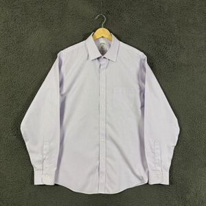 Brooks Brothers Dress Shirt Mens 16 34/35 Purple Regent Fit Spread Collar